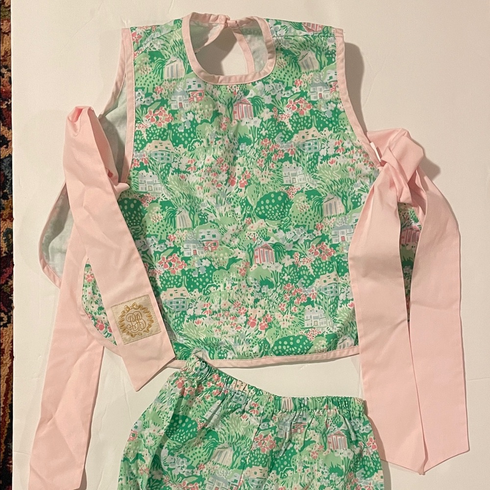 The Beaufort Bonnet Company Pink and Green Kids Matching Set